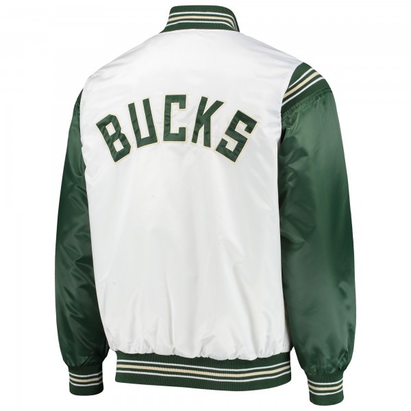 Бомбер Milwaukee Bucks Starter Renegade Varsity Satin - White/Hunter Green