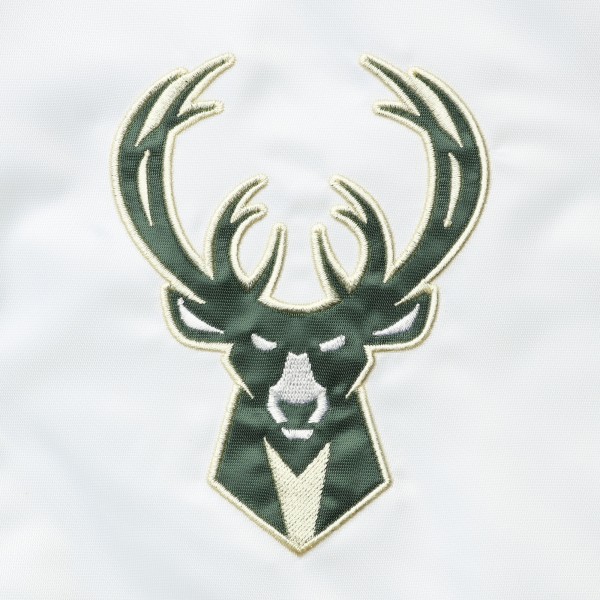 Бомбер Milwaukee Bucks Starter Renegade Varsity Satin - White/Hunter Green