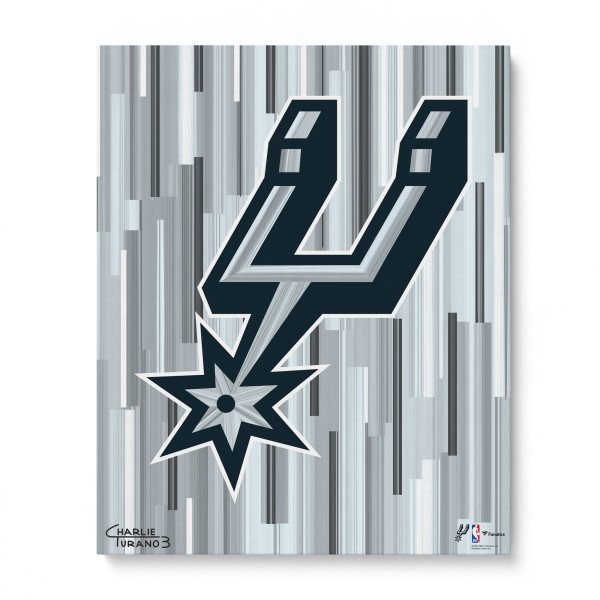 San Antonio Spurs Fanatics Authentic Stretched 16 x 20 Embellished Canvas Giclee Print - Art by Charlie Turano III