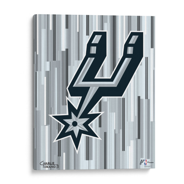 San Antonio Spurs Fanatics Authentic Stretched 16 x 20 Embellished Canvas Giclee Print - Art by Charlie Turano III