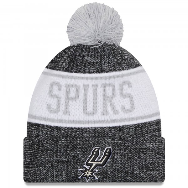 Детская шапка с помпоном San Antonio Spurs New Era Banner - Black - атрибутика NBA для детей