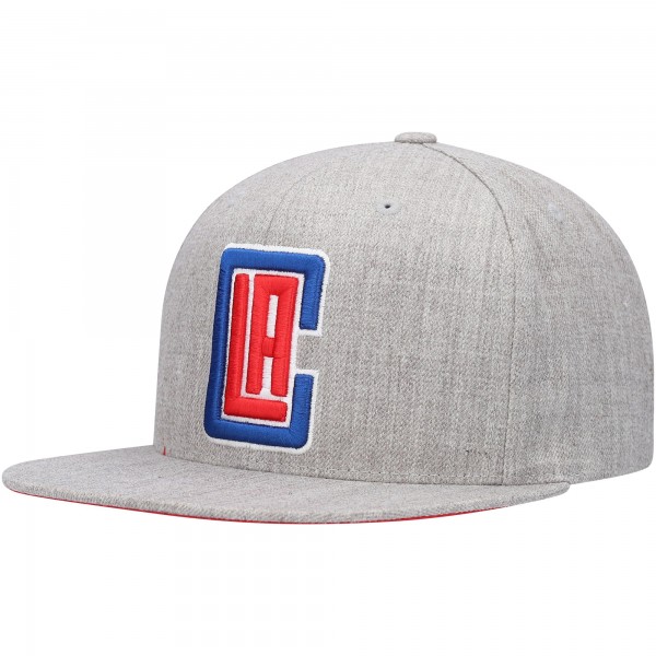 Бейсболка LA Clippers Mitchell & Ness Team Logo Snapback - Heathered Gray