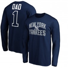 New York Yankees Navy Fathers Day #1 Dad Long Sleeve T-Shirt