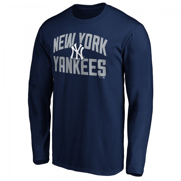 New York Yankees Navy Fathers Day #1 Dad Long Sleeve T-Shirt
