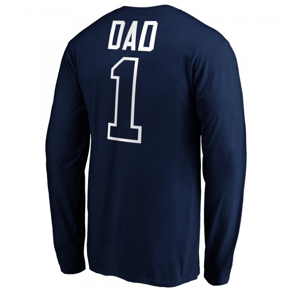 New York Yankees Navy Fathers Day #1 Dad Long Sleeve T-Shirt