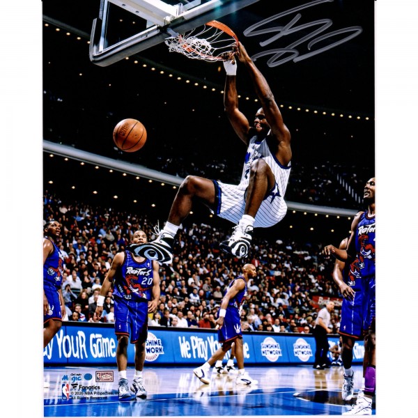Autographed Orlando Magic Shaquille ONeal Fanatics Authentic 8 x 10 Dunk vs. Toronto Raptors
