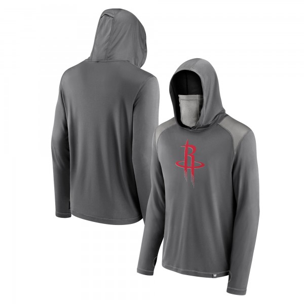 Толстовка с капюшоном Houston Rockets Rally On with Face Covering - Gray - фирменная одежда NBA