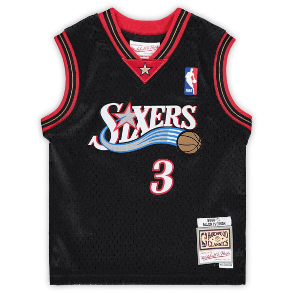 Джерси для малыша Philadelphia 76ers Allen Iverson Mitchell & Ness Black 2000/01 Hardwood Classics Retired