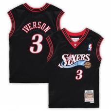 Preschool Philadelphia 76ers Allen Iverson Mitchell & Ness Black 2000-2001 Hardwood Classics Throwback Team Jersey