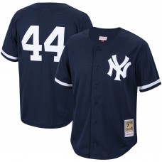 New York Yankees Reggie Jackson Mitchell & Ness Navy Cooperstown Collection Mesh Batting Practice Button-Up Jersey