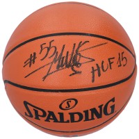 Баскетбольный мяч Dikembe Mutombo Houston Rockets Fanatics Authentic Autographed Spalding Indoor/Outdoor with HOF 15 Inscription - Signed in Black
