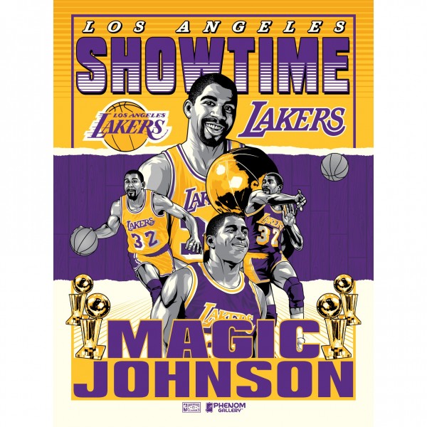 Los Angeles Lakers Magic Johnson Phenom Gallery Limited Edition 18 x 24 Showtime Serigraph Poster Art Print
