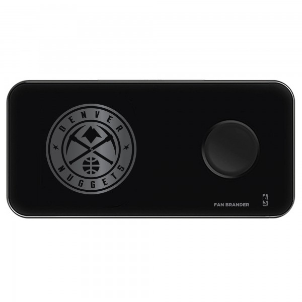 Denver Nuggets 3-in-1 Glass Wireless Charge Pad - Black
