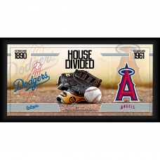 Los Angeles Dodgers vs. Los Angeles Angels Framed 10 x 20 House Divided Baseball Collage