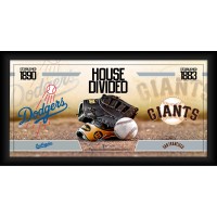 Los Angeles Dodgers vs. San Francisco Giants Framed 10 x 20 House Divided Baseball Collage