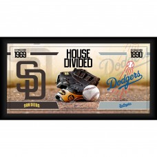 San Diego Padres vs. Los Angeles Dodgers Framed 10 x 20 House Divided Baseball Collage