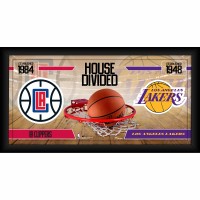 LA Clippers vs. Los Angeles Lakers Fanatics Authentic Framed 10 x 20 House Divided Collage
