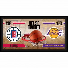 LA Clippers vs. Los Angeles Lakers Fanatics Authentic Framed 10 x 20 House Divided Collage