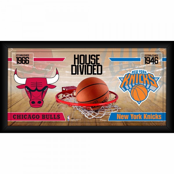 Chicago Bulls vs. New York Knicks Fanatics Authentic Framed 10 x 20 House Divided Collage