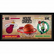 Miami Heat vs. Boston Celtics Fanatics Authentic Framed 10 x 20 House Divided Collage
