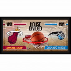 Miami Heat vs. Orlando Magic Fanatics Authentic Framed 10 x 20 House Divided Collage