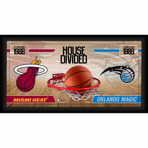 Miami Heat vs. Orlando Magic Fanatics Authentic Framed 10 x 20 House Divided Collage
