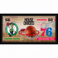 Boston Celtics vs. Philadelphia 76ers Fanatics Authentic Framed 10 x 20 House Divided Collage