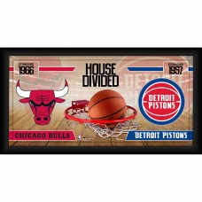 Chicago Bulls vs. Detroit Pistons Fanatics Authentic Framed 10 x 20 House Divided Collage