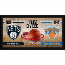Brooklyn Nets vs. New York Knicks Fanatics Authentic Framed 10 x 20 House Divided Collage