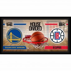 Golden State Warriors vs. LA Clippers Fanatics Authentic Framed 10 x 20 House Divided Collage