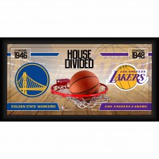 Golden State Warriors vs. Los Angeles Lakers Fanatics Authentic Framed 10 x 20 House Divided Collage