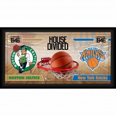 Boston Celtics vs. New York Knicks Fanatics Authentic Framed 10 x 20 House Divided Collage