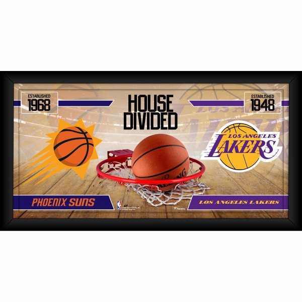 Phoenix Suns vs. Los Angeles Lakers Fanatics Authentic Framed 10 x 20 House Divided Collage