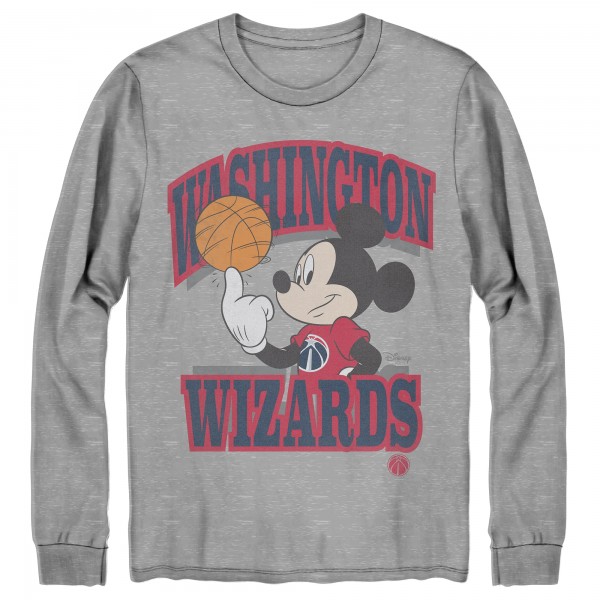 Футболка с длинным рукавом Washington Wizards Junk Food Disney Mickey Team Spirit - Gray
