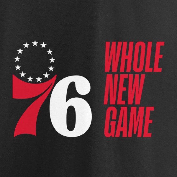 Philadelphia 76ers Black Whole New Game Team T-Shirt