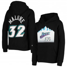 Именная толстовка Karl Malone Utah Jazz Mitchell & Ness Youth Hardwood Classics - Black