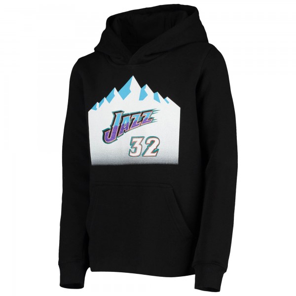 Именная толстовка Karl Malone Utah Jazz Mitchell & Ness Youth Hardwood Classics - Black