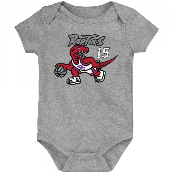 Малышам Toronto Raptors Vince Carter Mitchell & Ness Heathered Gray Hardwood Classics Name & Number Bodysuit