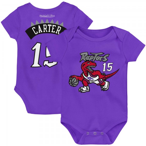 Малышам Toronto Raptors Vince Carter Mitchell & Ness Purple Hardwood Classics Name & Number Bodysuit