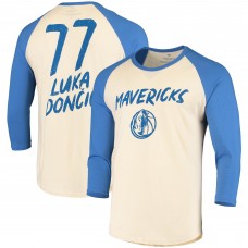 Футболка с рукавом 3/4 Luka Doncic Dallas Mavericks - Cream/Navy