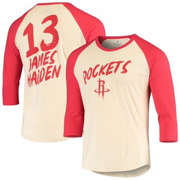 Футболка с рукавом 3/4 James Harden Houston Rockets - Cream/Red