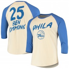 Футболка с рукавом 3/4 Ben Simmons Philadelphia 76ers - Cream/Royal