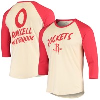 Футболка с рукавом 3/4 Russell Westbrook Houston Rockets Raglan - Cream/Red