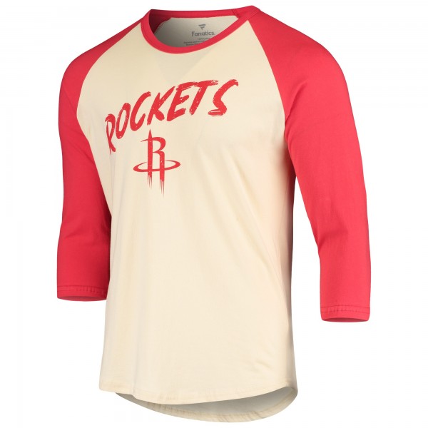Футболка с рукавом 3/4 Russell Westbrook Houston Rockets Raglan - Cream/Red