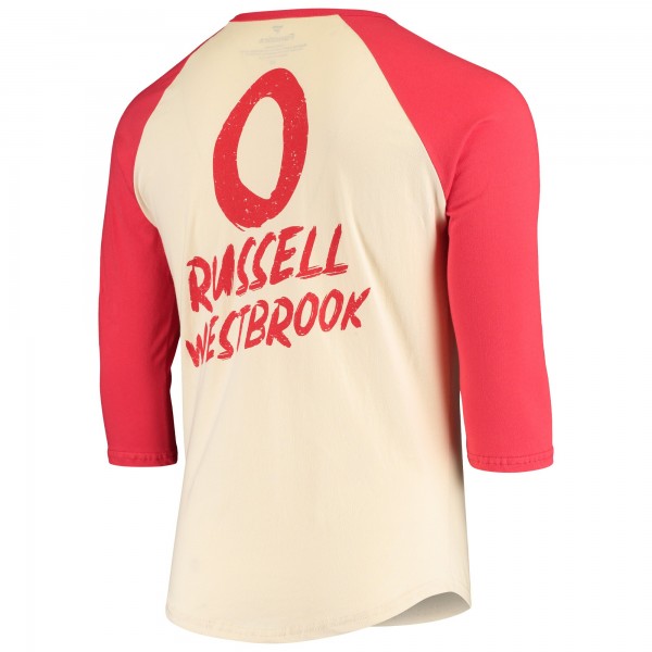 Футболка с рукавом 3/4 Russell Westbrook Houston Rockets Raglan - Cream/Red