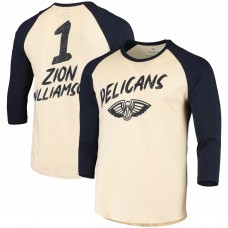 Футболка с рукавом 3/4 Zion Williamson New Orleans Pelicans - Cream/Navy