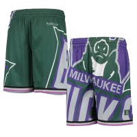 Детские шорты Milwaukee Bucks Hardwood Classics Throwback Big Face Mesh - Green