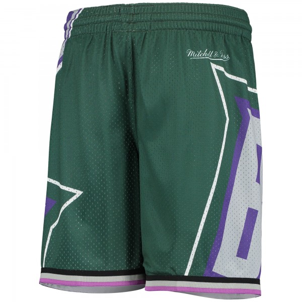 Детские шорты Milwaukee Bucks Hardwood Classics Throwback Big Face Mesh - Green - атрибутика NBA