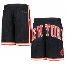 Шорты New York Knicks Youth Hardwood Classics Throwback Big Face Mesh - Black