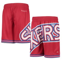 Шорты Philadelphia 76ers Youth Hardwood Classics Throwback Big Face Mesh - Red